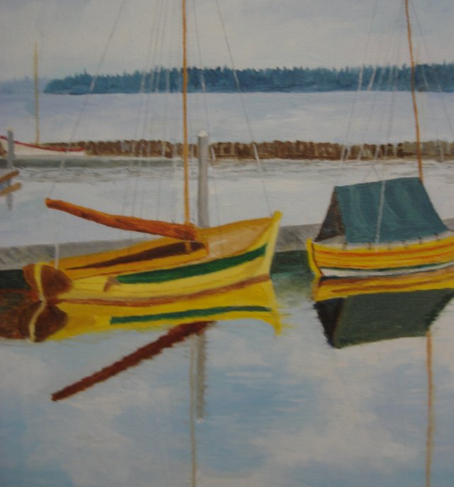 SAILBOATS  AT  REST _________$200 ________oil on canvas 11