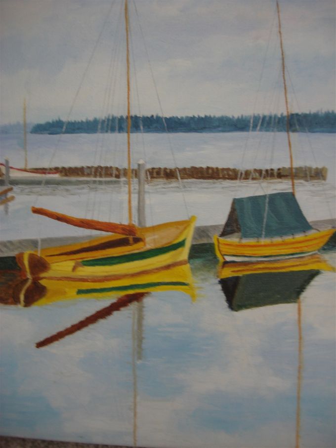 SAILBOATS  AT  REST _________$200 ________oil on canvas 11
