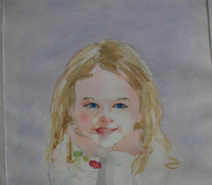 MY  GRANDDAUGHTER  TIA   ___________ I rarely use watercolor, but this was a labor of love.