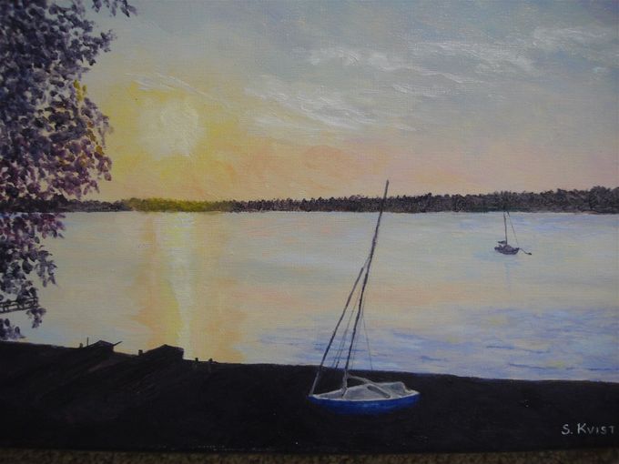 SUNSET  ON  THE  DELAWARE ____________ This one was sold at my solo art show, and to a fellow artist, which was especially gratifying to me.