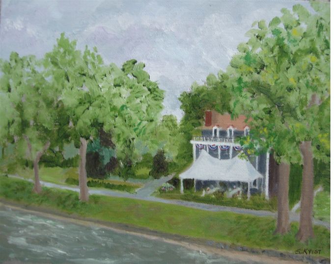 4th of  JULY  IN  RIVERTON.  This was done at a plein air get-together, and was purchased by the homeowner.