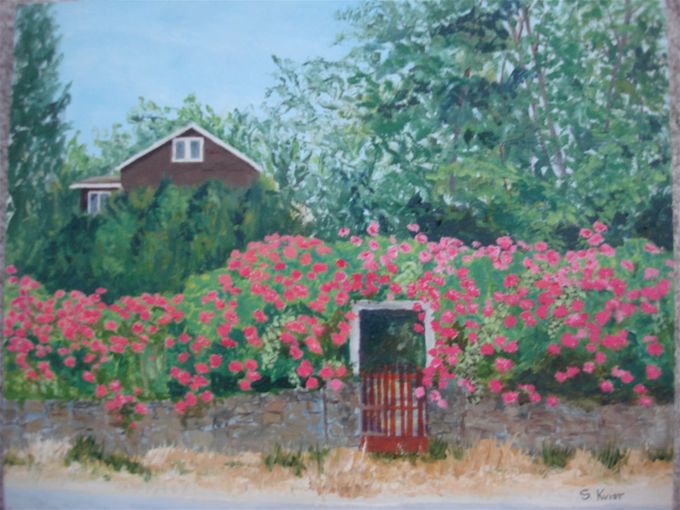 ROSE GATE ______________________ This now hangs in the home of my sister-in-law, Bodil, in Canada.  I hope it brings her joy.